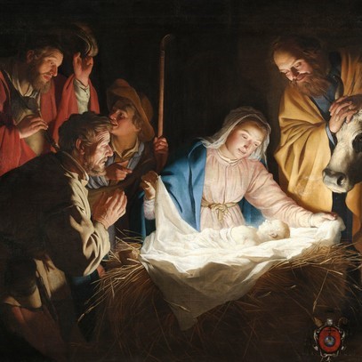 Gerrit van Honthorst (1592-1656) »Anbetung der Hirten« (1622)_qu