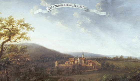 Kloster Marienmünster, Gemälde von Carl Ferdinand Fabricius, 1661